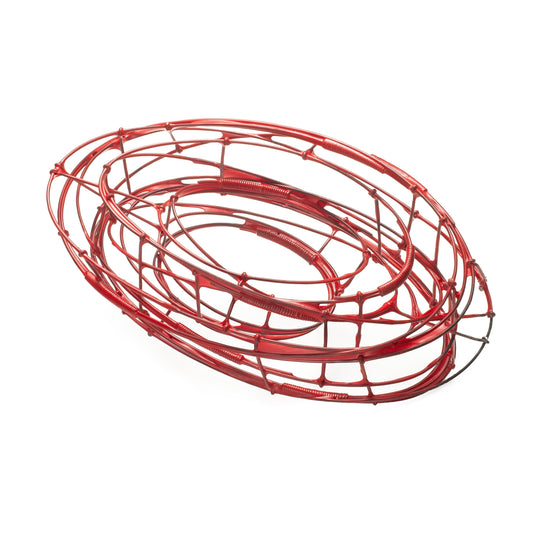 One of a Kind, Hand-fabricated Steel Wire Bracelet - Red