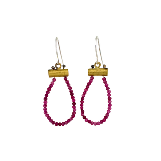 Ruby Brass Earrings