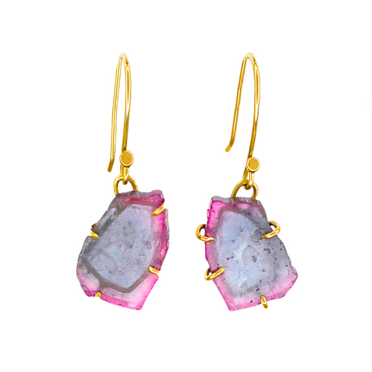 14k Gold Tourmaline Earrings