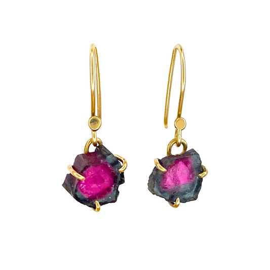 14k Gold Tourmaline Earrings