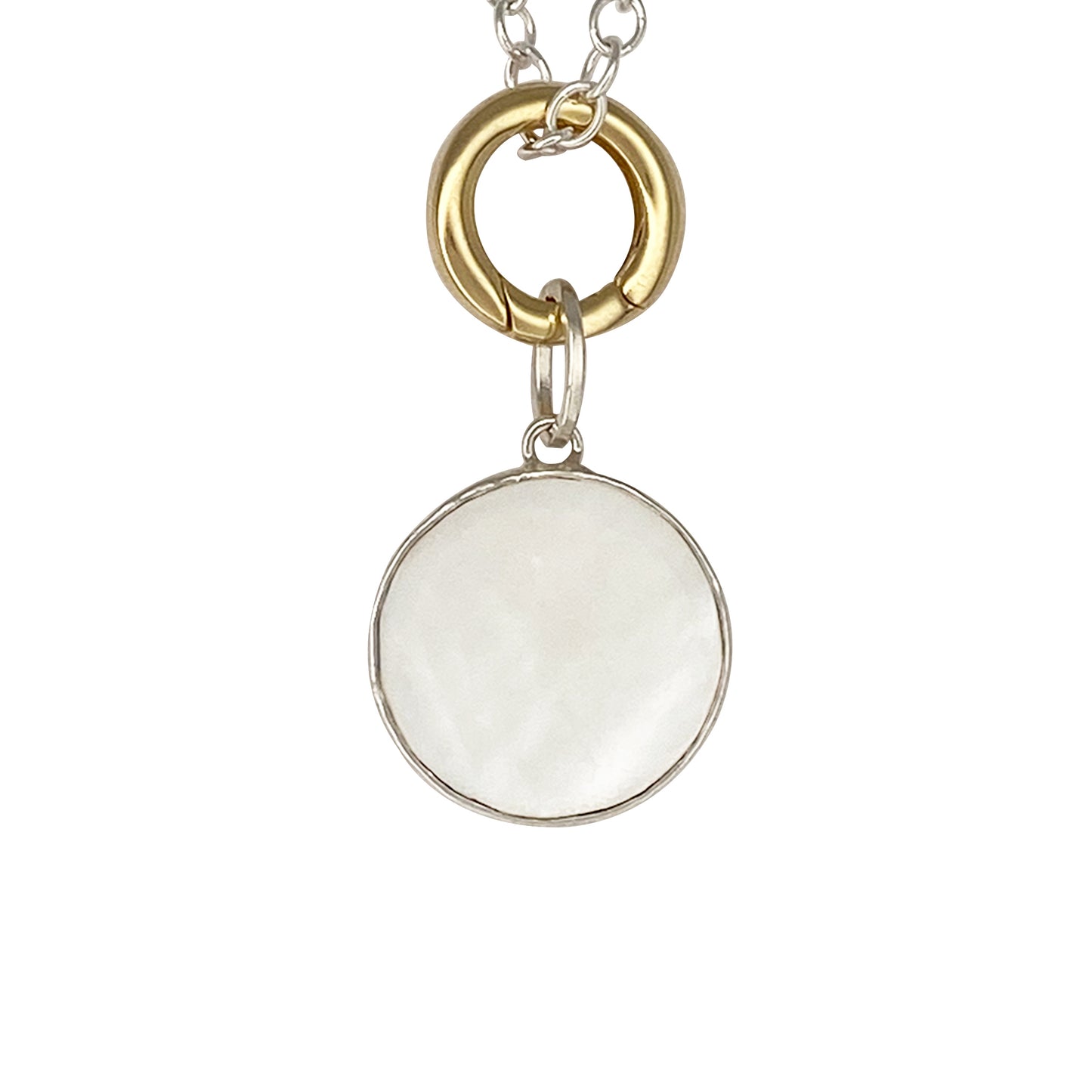 Large Mother of Pearl Round Charm