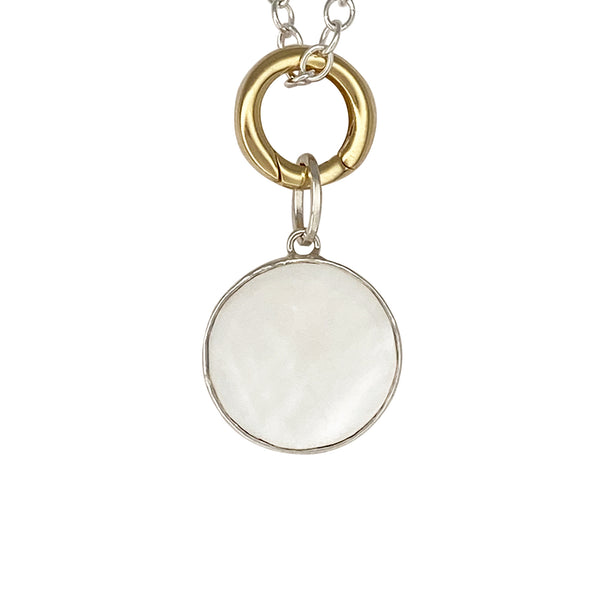 Large Mother of Pearl Round Charm