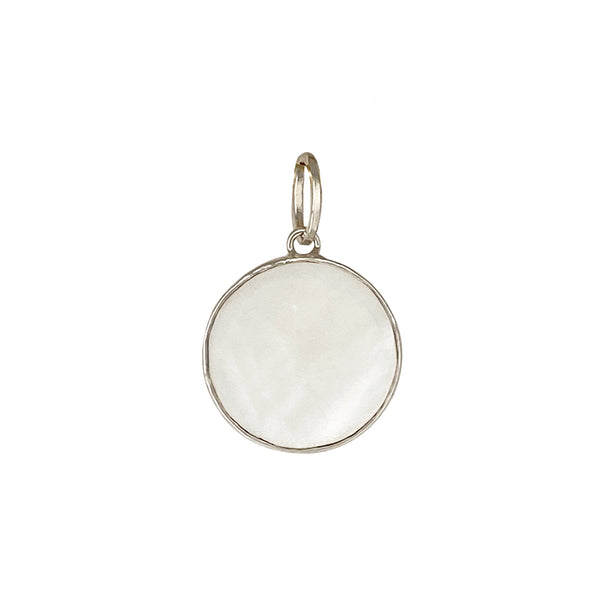Large Mother of Pearl Round Charm