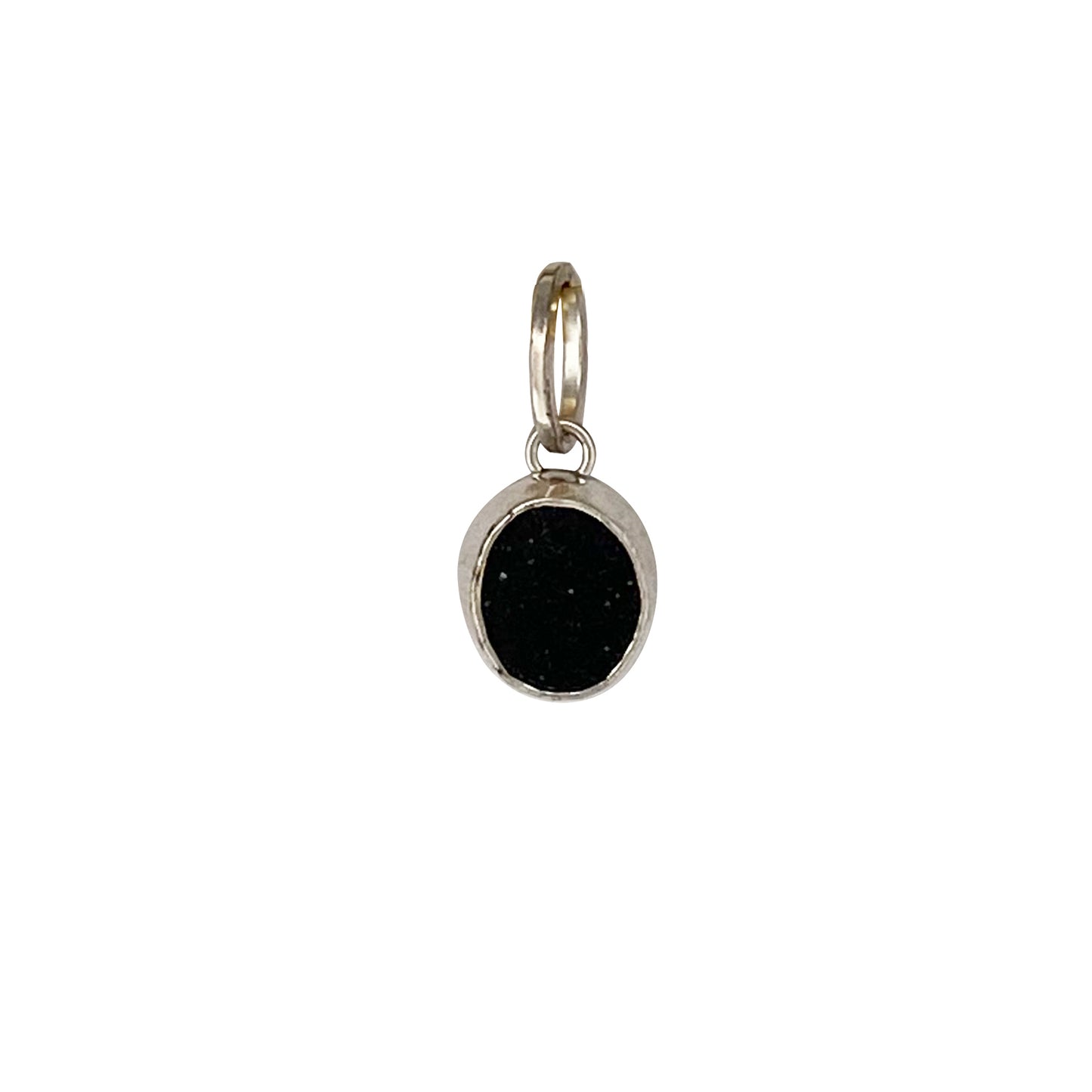 Round Black Druzy Charm