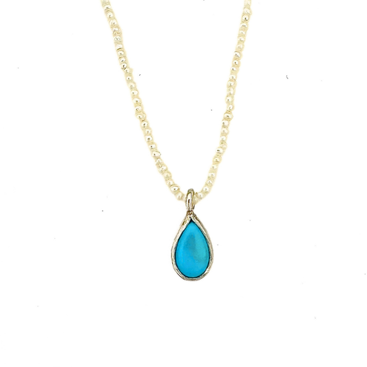 Blue Bonnet Turquoise Tear Pendant