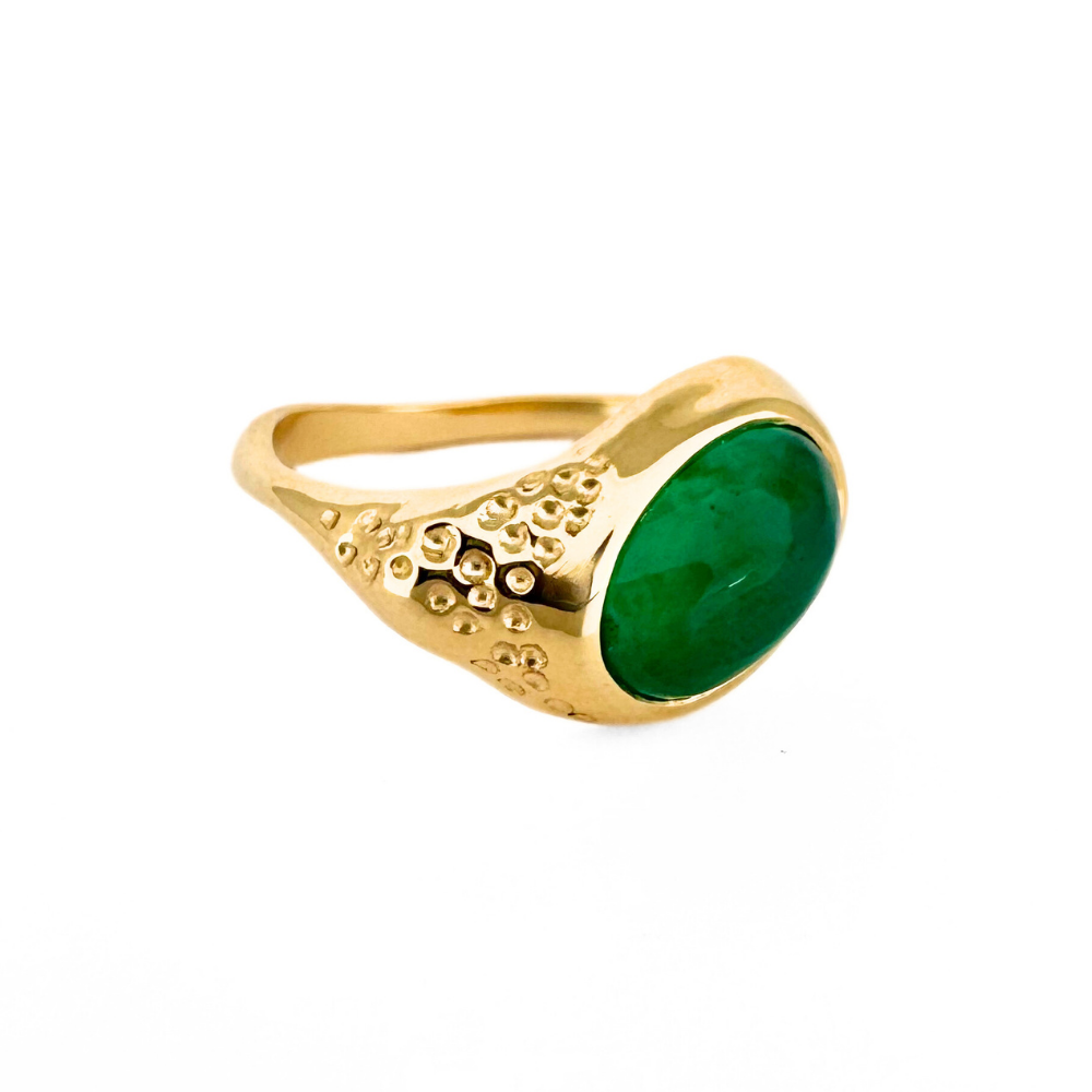 Small Oval Coral Ring