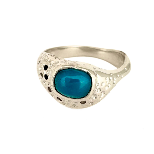 Rectangle Coral Ring