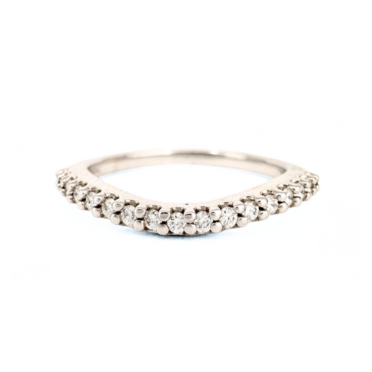 14kt Curved Half Diamond Eternity Band