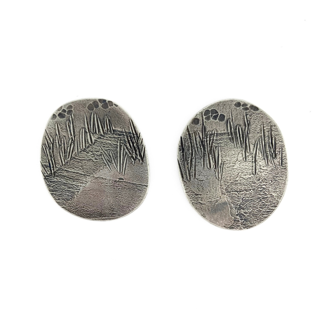 Silver Landscape Earrings