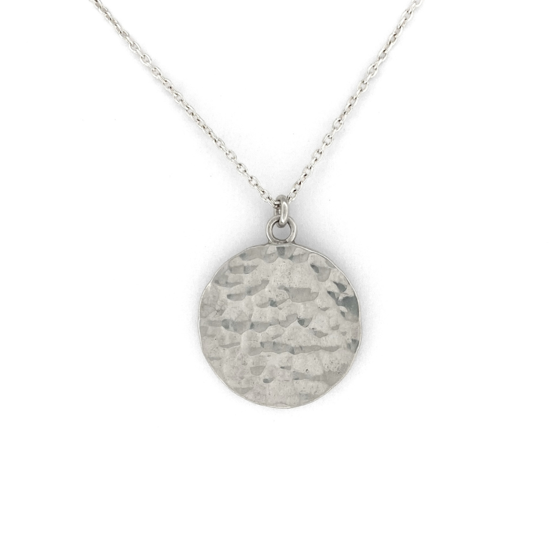 Large Hammered Circle Pendant