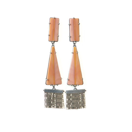 Jasper Totem Fringe Earrings