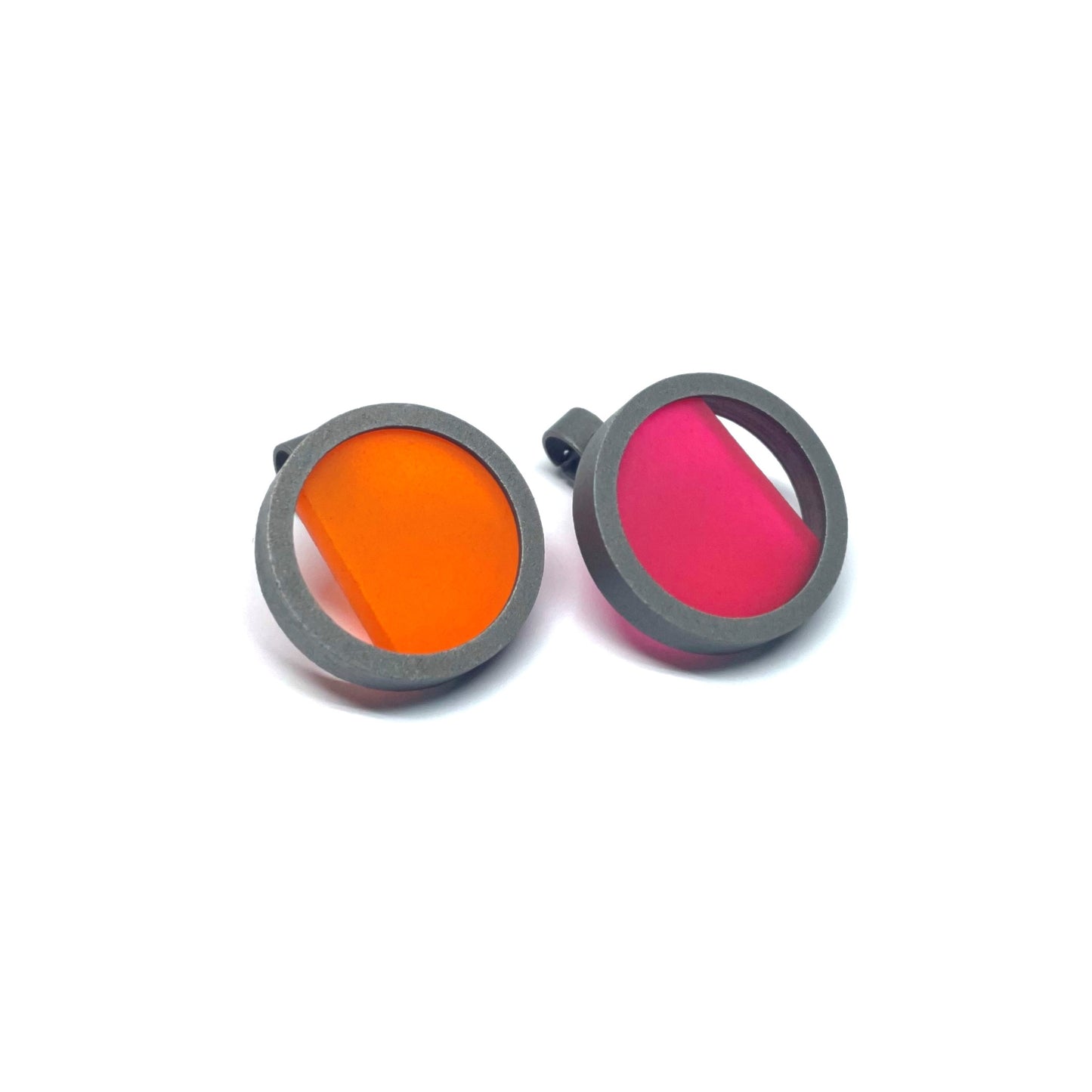 Round Collection 11 Earrings - Orange