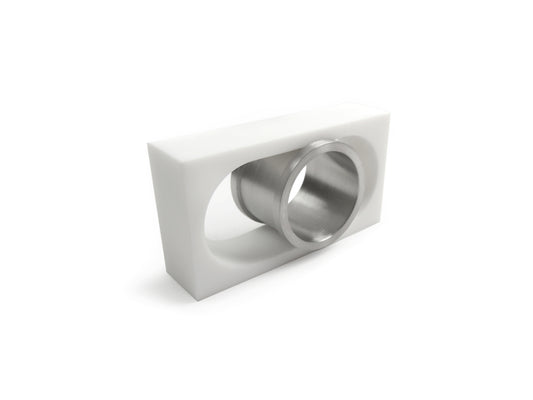 Corian and Stainless Rectangle Ring (2 fingers ring), Collection 3 Ring