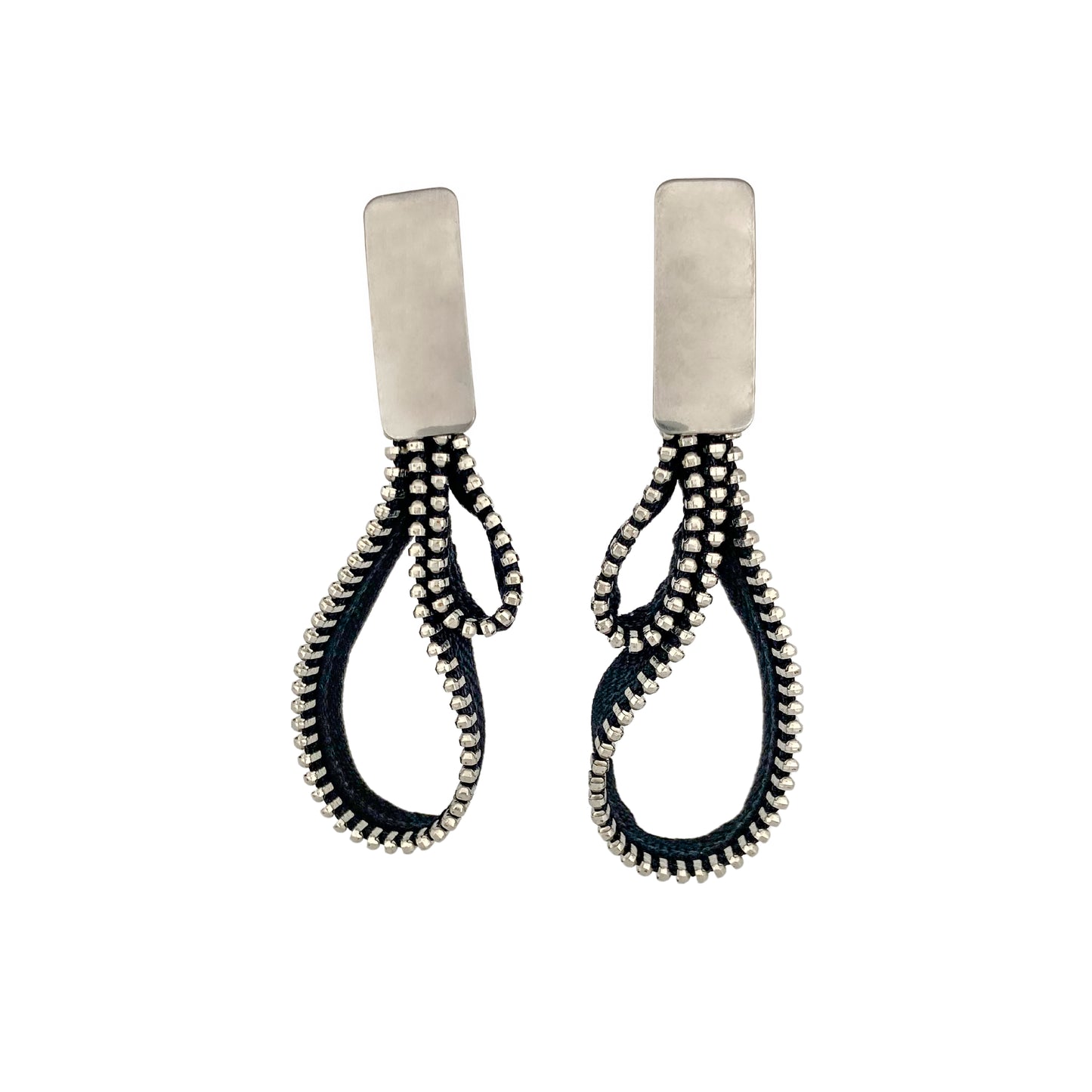 Pod Long Zipper Earrings