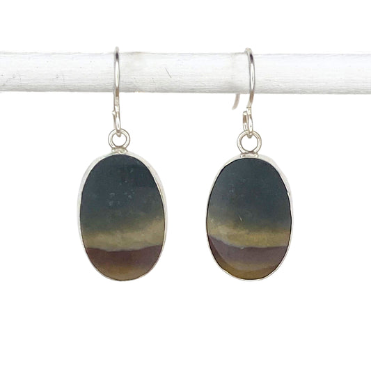 Landscape Jasper Earrings with Sun