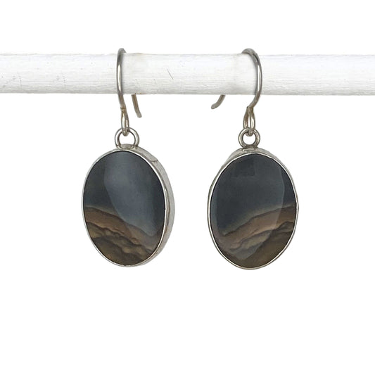Landscape Jasper Earrings with Trees
