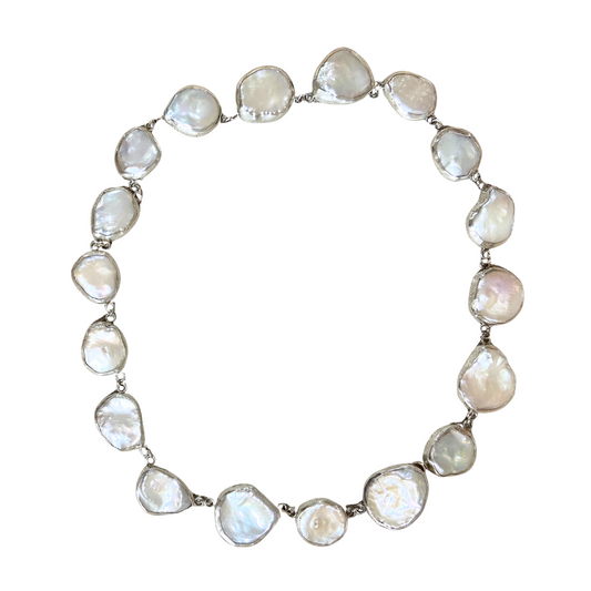 All the Way Around Coin Pearl Necklace