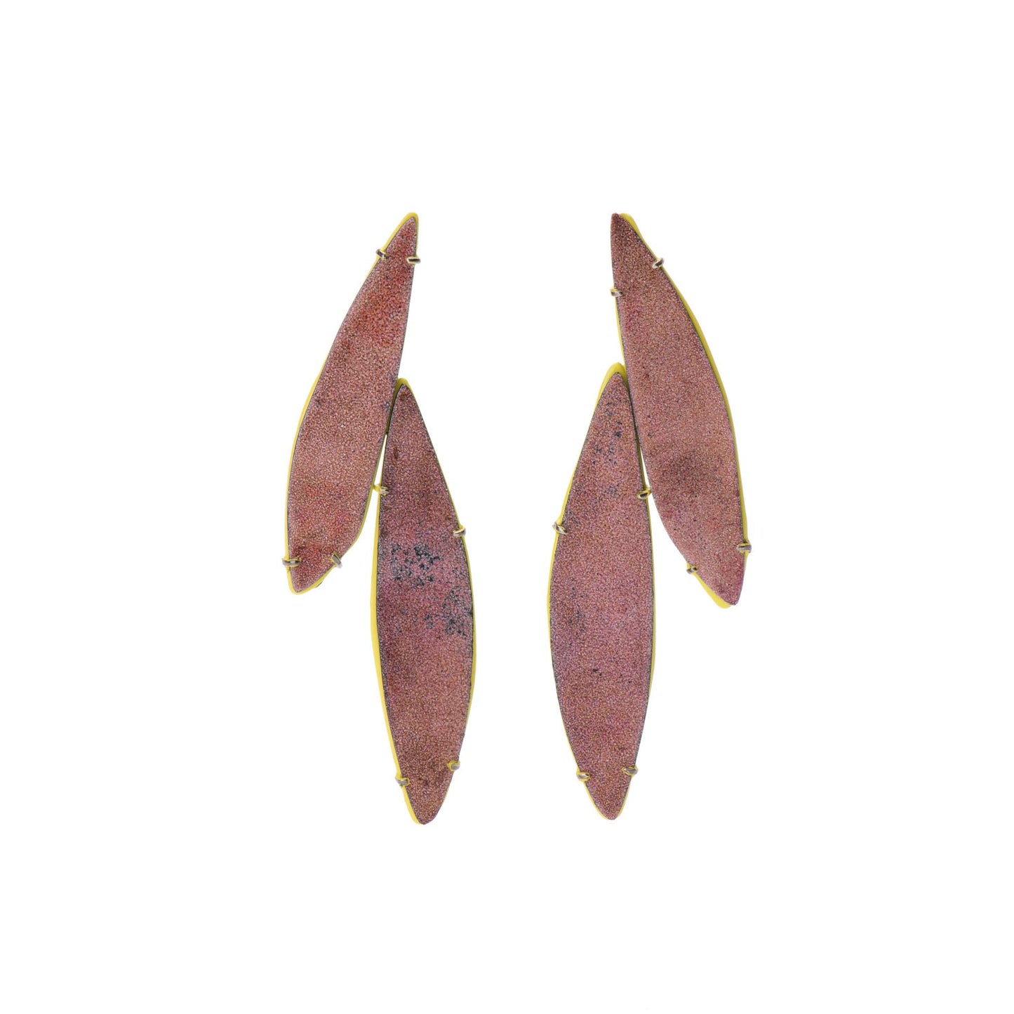 Petite Illuminated Minx Earring (Mauve+Yellow)