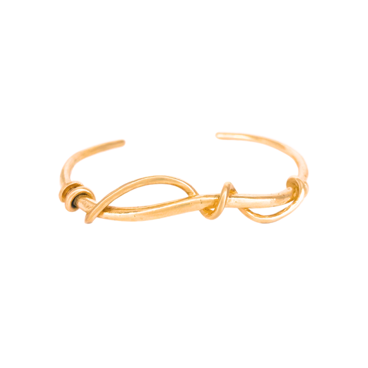 14k Twisted Vine Cuff Yellow or White Gold Bracelet