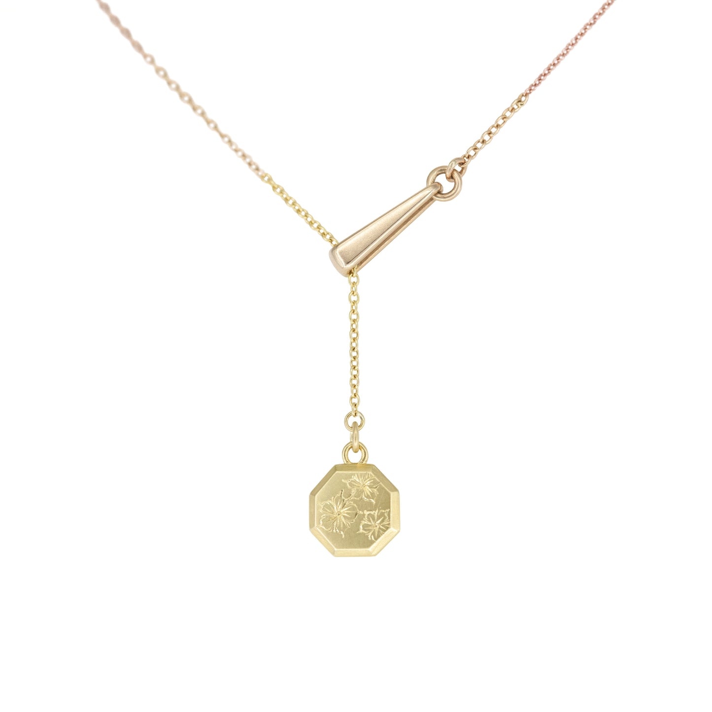 Wildflower Lariat Necklace in mixed gold