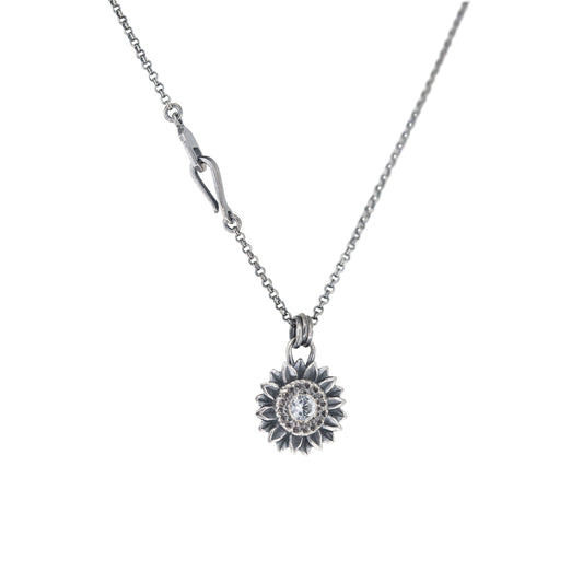 Sunflower Necklace - white sapphire