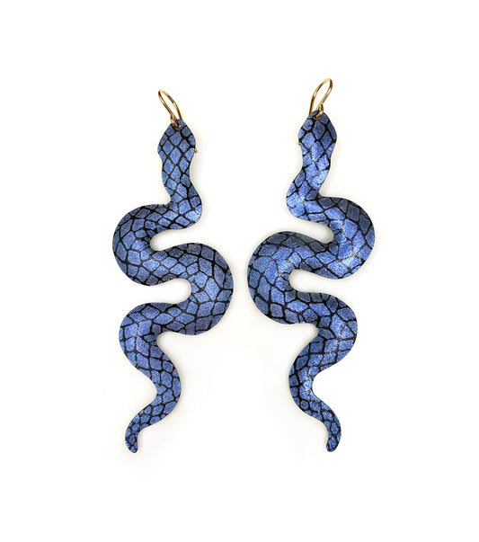 Blue Snakebite Earrings Dangle
