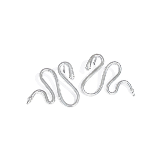 Silver Slithering Snake Stud Earrings