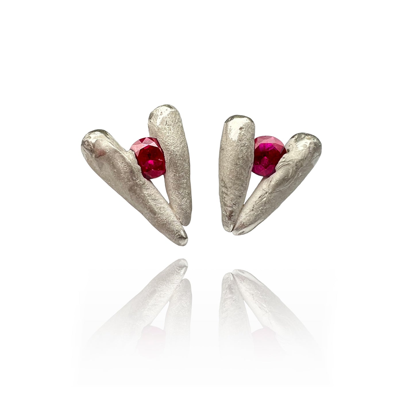 Love Earrings Pink Silver