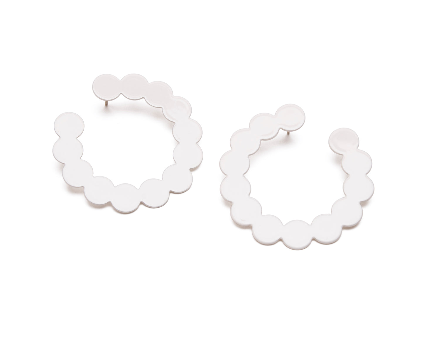 Pearl Side Hoops  – cream