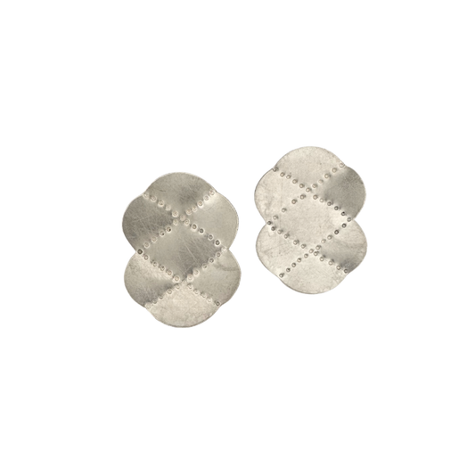 Scalloped & Faceted Earrings - Medium Criss Cross Posts