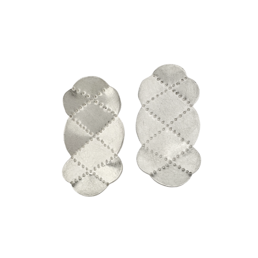 Scalloped & Faceted Earrings - Long Criss Cross FW