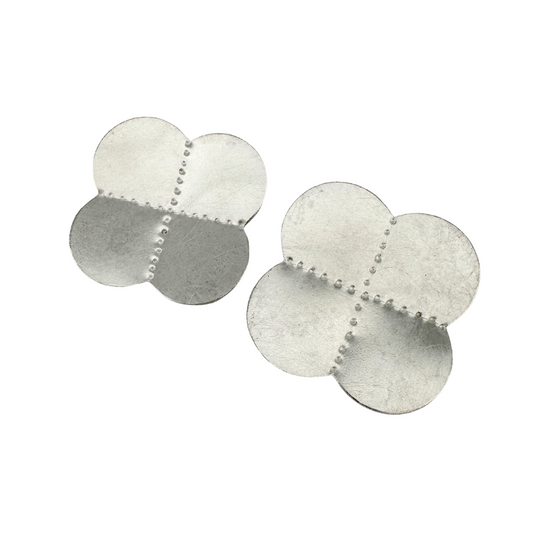 Scalloped & Faceted EARRINGS: 4-Quarters Posts