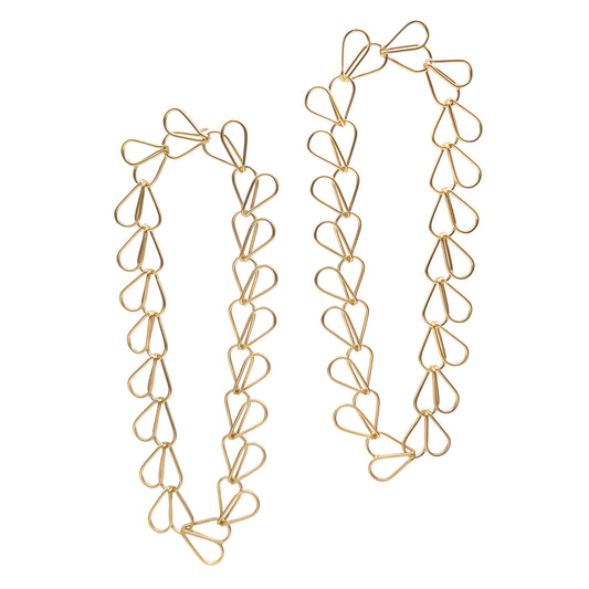 Splayed Link Earrings, 14k vermeil (Large)