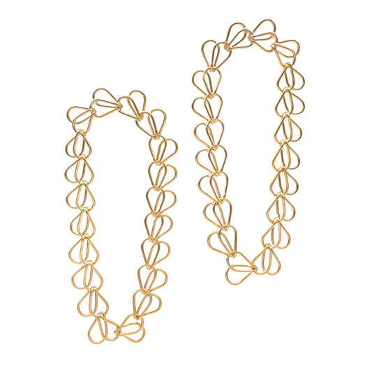 Splayed Link Earrings, 14k vermeil (Medium)