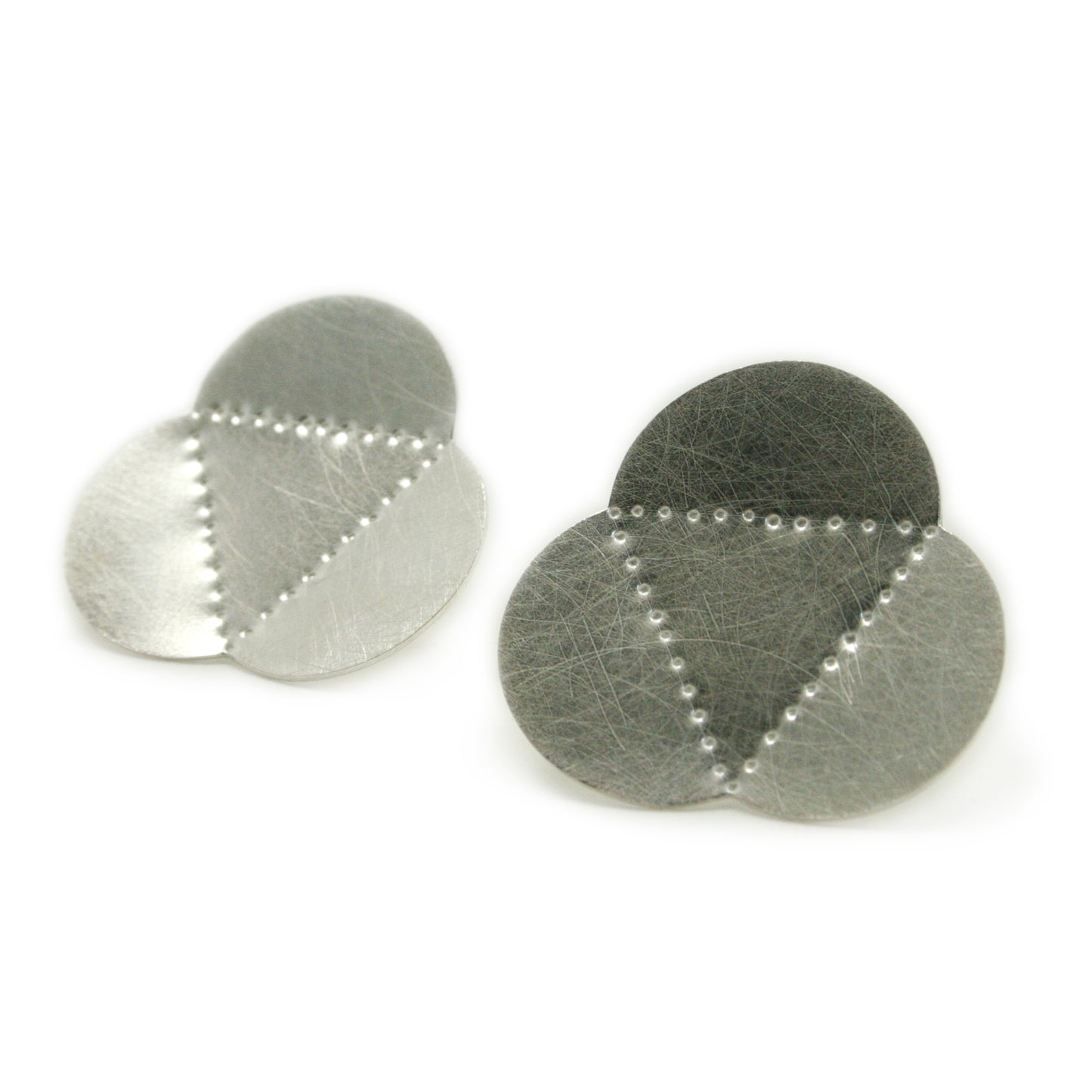 Scalloped & Faceted EARRINGS- Tri Fold Posts
