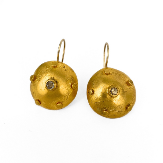 Ship Wrecked Dome Gold Coin Earrings