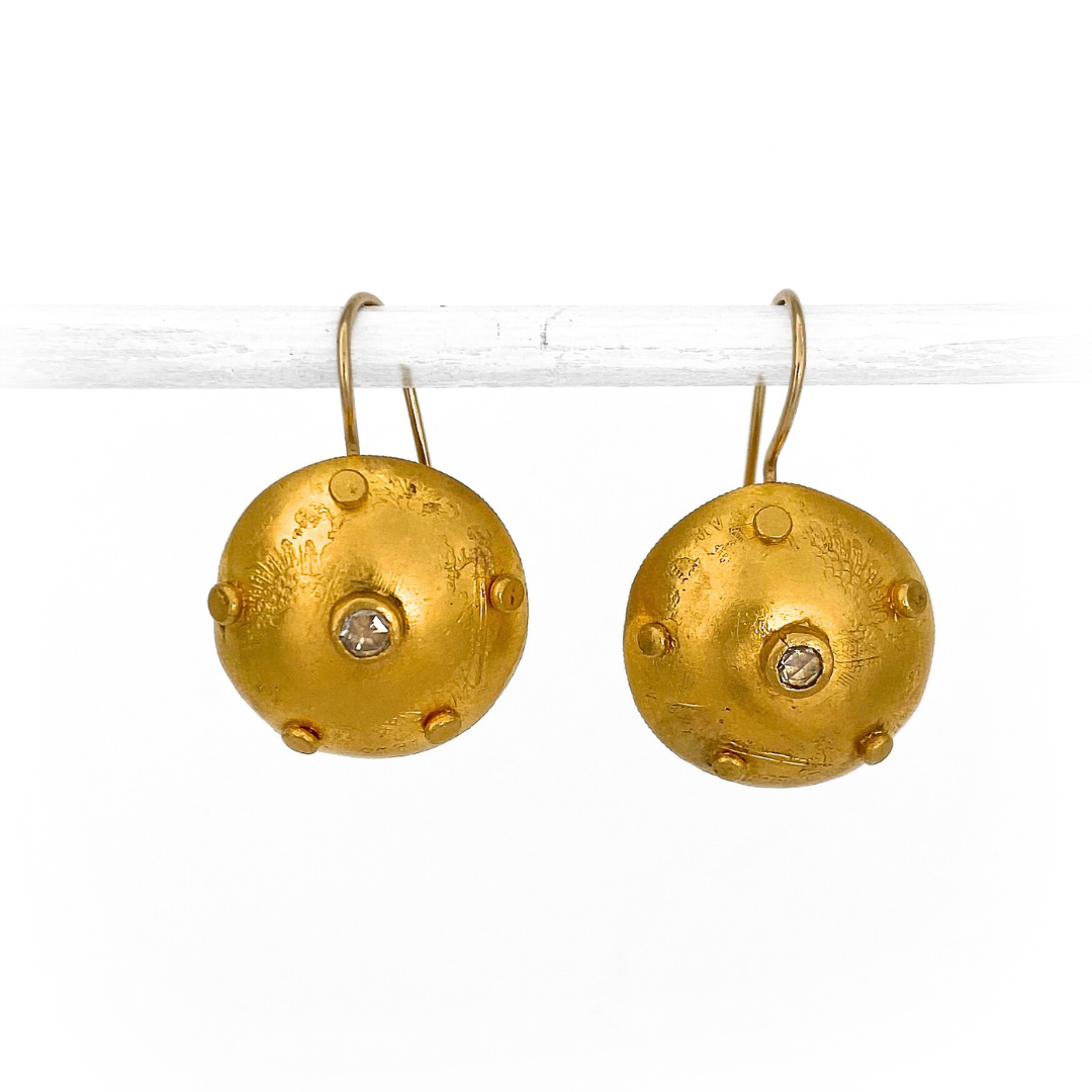 Ship Wrecked Dome Gold Coin Earrings