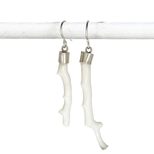 Tahitian Coral Dangle Earrings