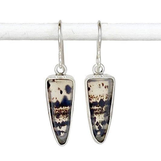 Triangular Montana Agate Dangle Earrings