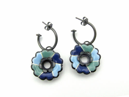 Blue Fleur charm earrings