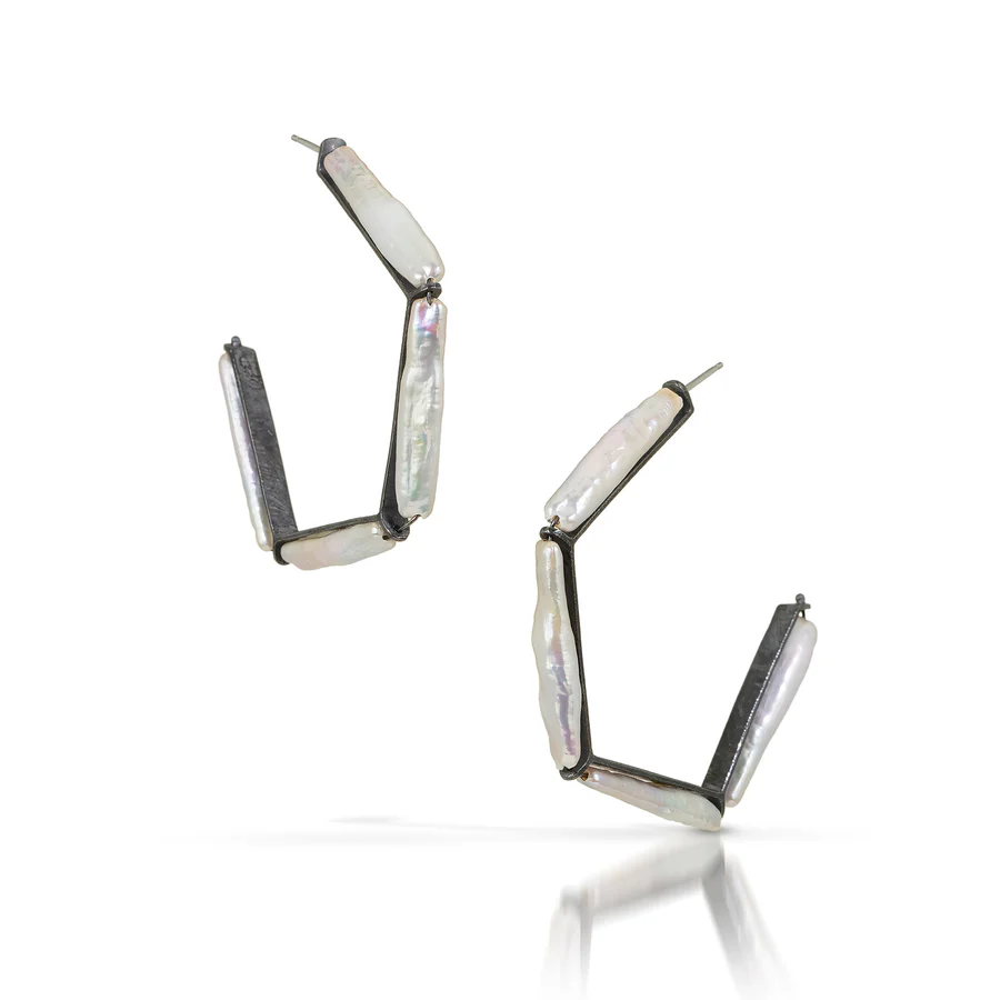 Large Angled Hoop Earrings