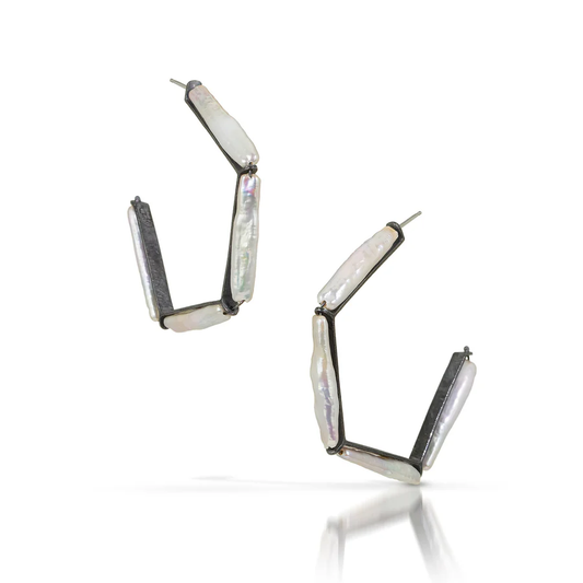 Large Angled Hoop Earrings