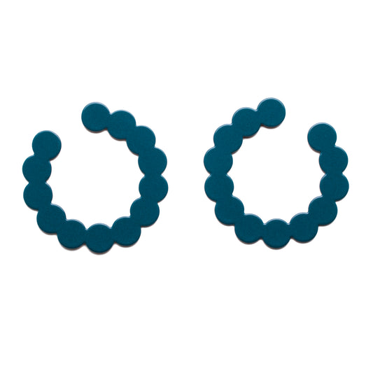 Pearl Side Hoops  – teal