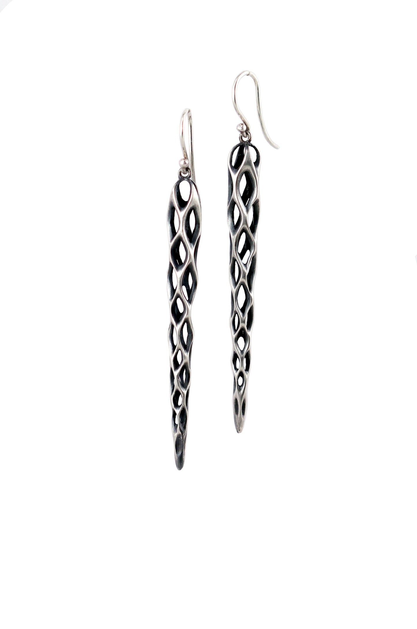 Cholla Earrings Large in Antique Sterling Silver