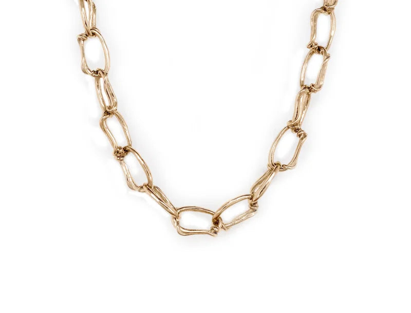 14kt Oval Link Chunky Chain White or Yellow Gold Necklace