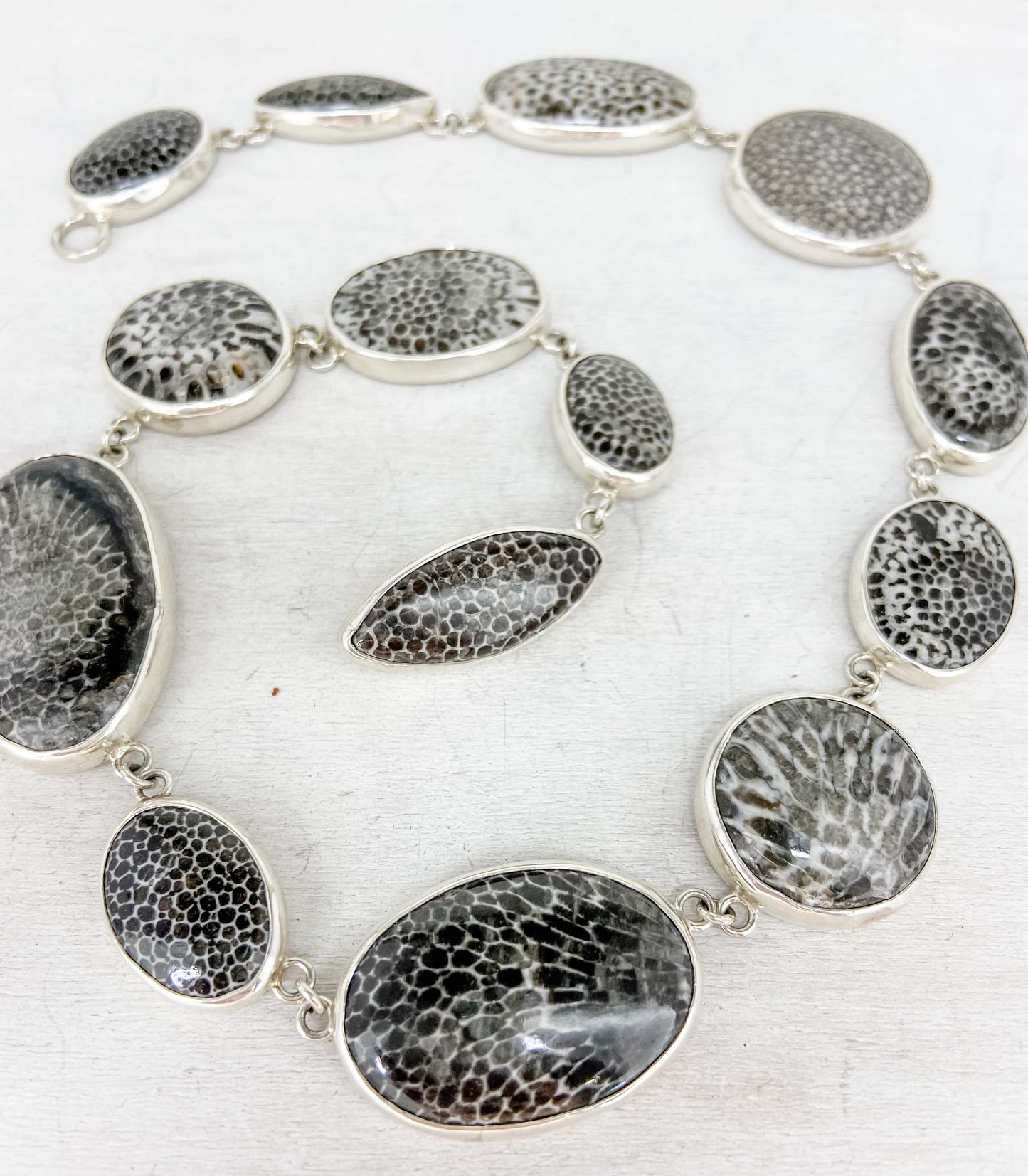 All the Way Around Fossil Algae Necklace