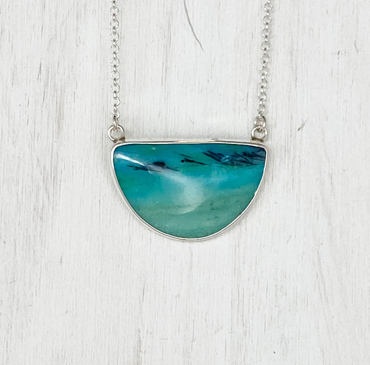 Opalized Wood Pendant with Whale