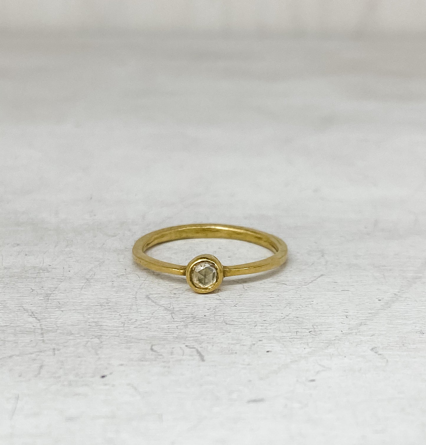 22k Gold Ring with Rose Cut Diamond