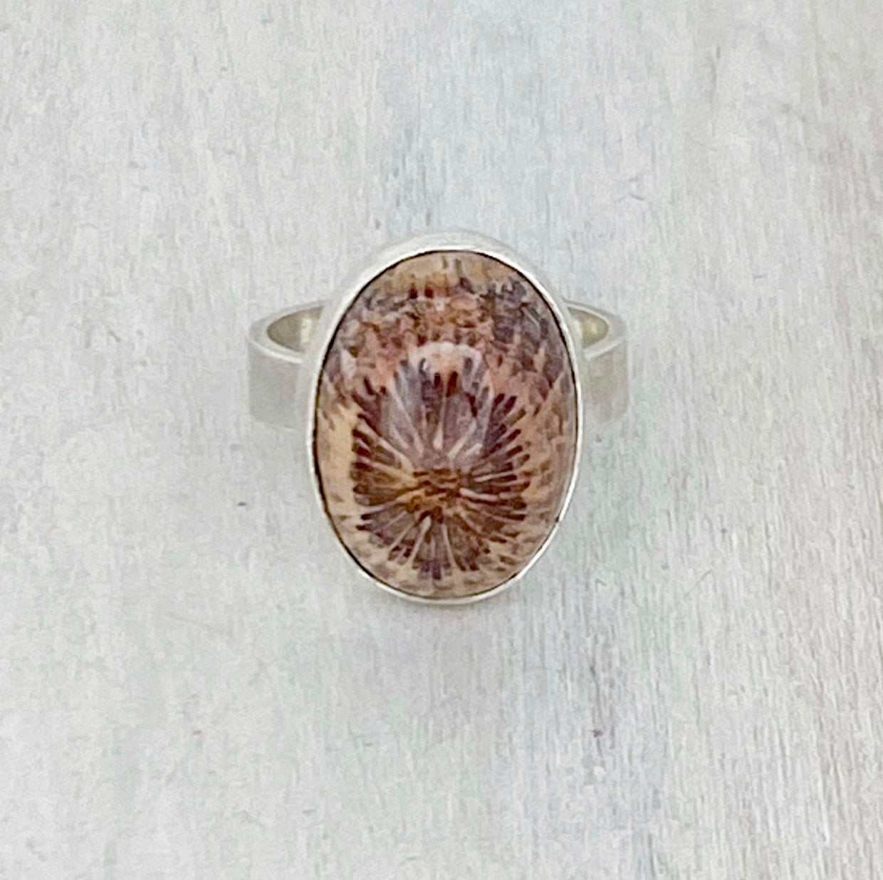 Fossilized Coral Ring