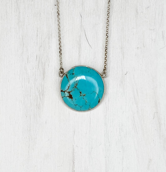 Turquoise Pendant with Moon and Stars
